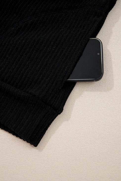 Corduroy Drop Shoulder Stand Neck Bodycon Two Piece Dress