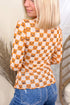 Abstract Novelty Print Sheer Stand Neck Shift Long Sleeve Top