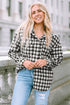 Casual Plaid Print Button Front Tunic Shacket