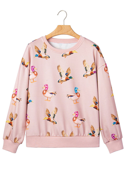 Western Motif Drop Shoulder Long Sleeve Sweatshirt