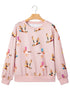 Western Print Drop Shoulder Long Sleeve Sweatshirt