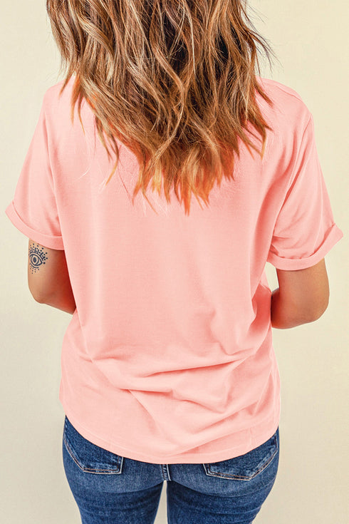 Turkey Applique Short Sleeve Round Neck Tee