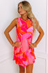 Abstract Blossoms Sleeveless Shift Dress