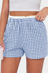 Southern Belle Plaid Print Tailored Edge Trim Shorts