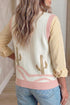 Trim Button Front Cactus Pattern Western Sweater Vest