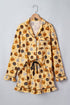 Pumpkin Face Print Ruffle Long Sleeve Two Piece Lounge Set