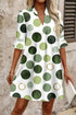Polka Dot Print Flounced Half Sleeve A Line Mini Dress