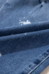 Distressed Splatter Paint Rope Waist Cropped Straight Leg Jeans