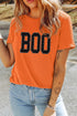 Boo Slogan Polka Dot Short Sleeve Round Neck Tee