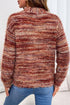 Polyester Fuzzy Striped Pattern Button Front Cardigan