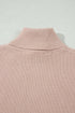 Split Hem High Neck Sleeveless Shift Sweater Vest