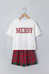 Letter Print Top Elastic Waist Pocket Shorts Lounge Set