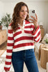 Striped V Neck Long Sleeve Shift Sweater