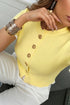 Ribbed Knit Frilled Trim Cardigan Short Sleeve Sweater