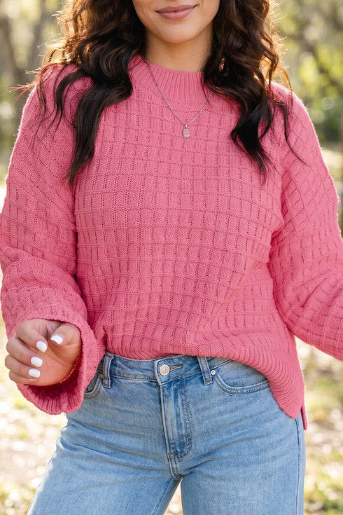 Drop Shoulder Long Sleeve Regular Fit Knit Sweater