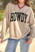 Howdy Yeehaw Double Sided Printed Mock Neck Western Reversible Sweatshirt