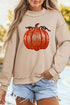 Sequined Pumpkin Graphic High Neck Baggy Sweatshirt