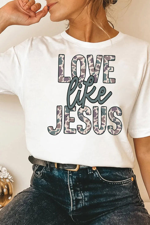 Polyester Camo Letter Print Short Sleeve Tee