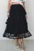 Polyamide Elastane Elegant Ruffle Lace Tiered Skirt