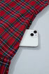 Plaid Long Sleeve Decorated Shift Silhouette Mini Dress