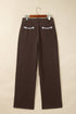 Button Fly Decorative Belt Loops Straight Leg Jeans