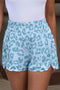 All Over Leopard Print High Waisted Casual Shorts