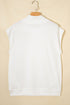 Rhinestone Embellished Pumpkin Graphic High Neck Cap Sleeve Tank Top