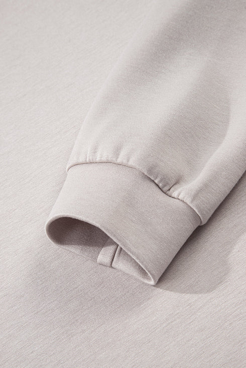 Solid Drop Shoulder Pullover Drawstring Mini Skirt Two Piece Dress