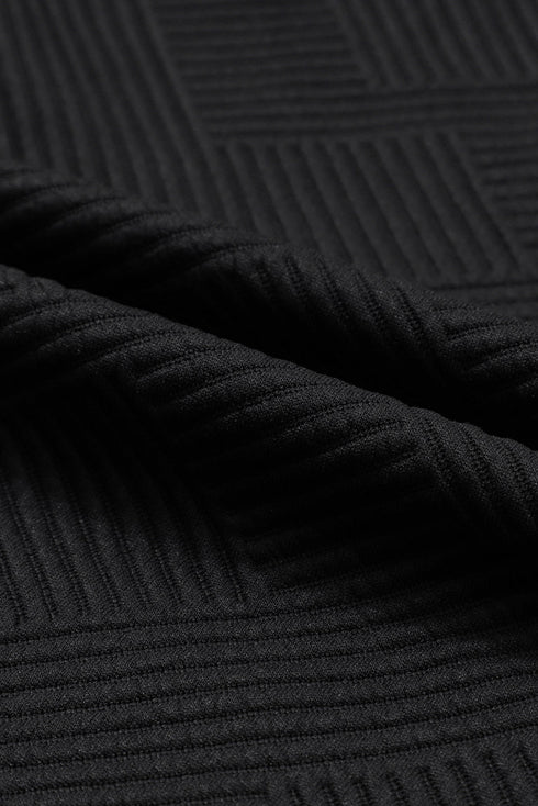 Textured Long Sleeve Top And Drawstring Lounge Short Sets