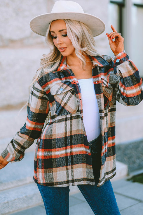 Relaxed Fit Brushed Plaid Button Down Shirt