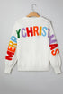 HOHOHO MERRY CHRISTMAS Chenille Letter Graphic Drop Shoulder Sweater
