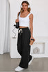 Drawstring Elastic Waist Cargo Patch Pocket Pants