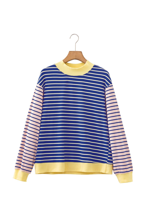 Striped Crew Neck Casual Long Sleeve Pullover Top