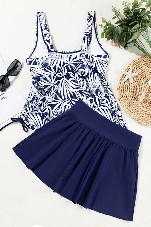 Empire Waist Ruched Side Tie Tankini Set