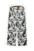 Abstract Print Metal Button Regular Fit Full Length Jeans