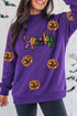 Polyester Cotton Sequin Pumpkin Graphic Pullover Sweatshirt