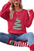 Tree Applique Stitched Detail Graphic Motif Sweater