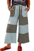 Raw Seam Ankle Length Wide Leg Pants