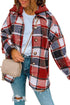 Casual Hooded Button Front Plaid Print Shacket