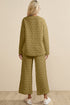 Quilted Pullover And Wide Leg Lounge Pant Set
