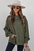 Textured Round Neck Drop Shoulder Pullover Sweatshirt