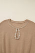 Pearl Embellished Keyhole Blouson Knit Sweater Dress