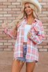 Western Plaid Flap Pocket Button Up Shacket