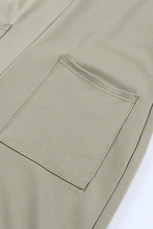 Solid Casual Adjustable Spaghetti Strap Straight Leg Jumpsuit