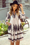 Abstract Print Fringe Tassel Bohemian Western Mini Dress