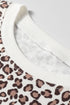 Coordinated Leopard Print Embroidery Details Pant Set
