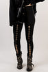 Exclusive Grommet Lace Up Front Statement Leggings