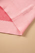 Drop Shoulder Round Neck Towel Embroidery Slogan Pullover Sweater