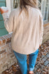 Oversized Cable Knit Round Neck Tunic Length Sweater