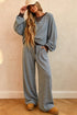 Striped Drop Shoulder Loose Top Pant Set
